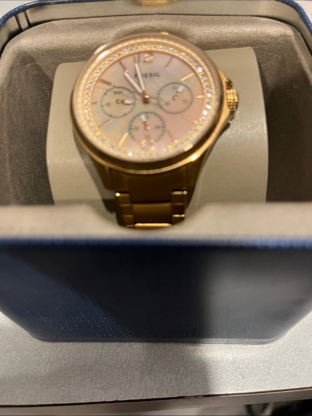 Fossil Gold-Tone Bracelet Watch with Mother-of-Pearl Dial